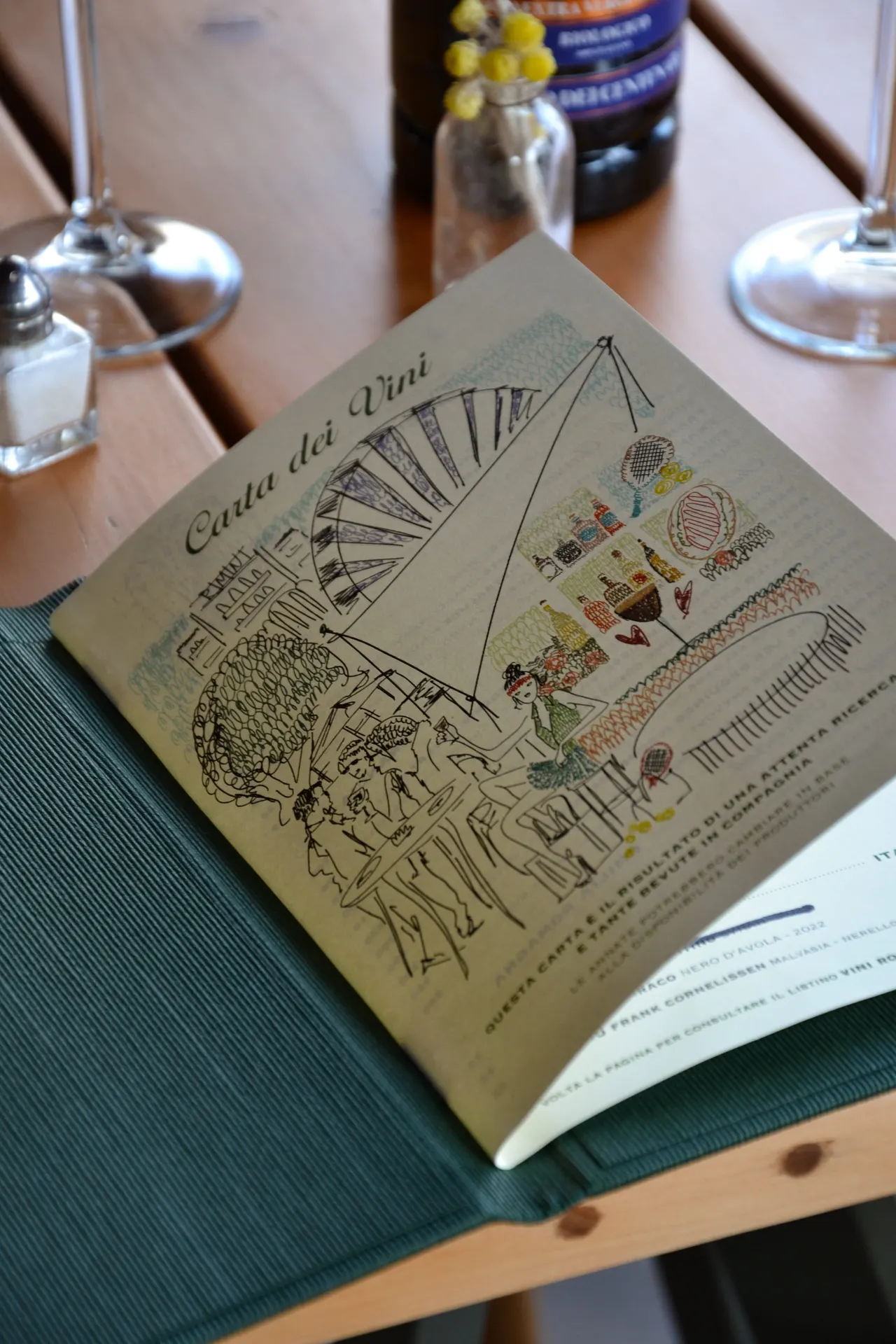 Il Circolino — la carta dei vini in tavola
